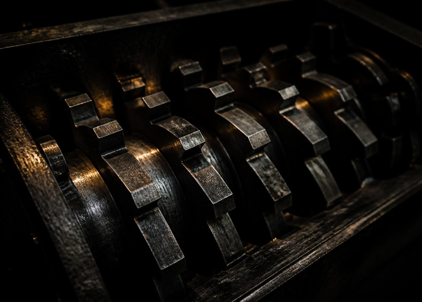 Hardened twin-shaft shredder rotor cutting teeth